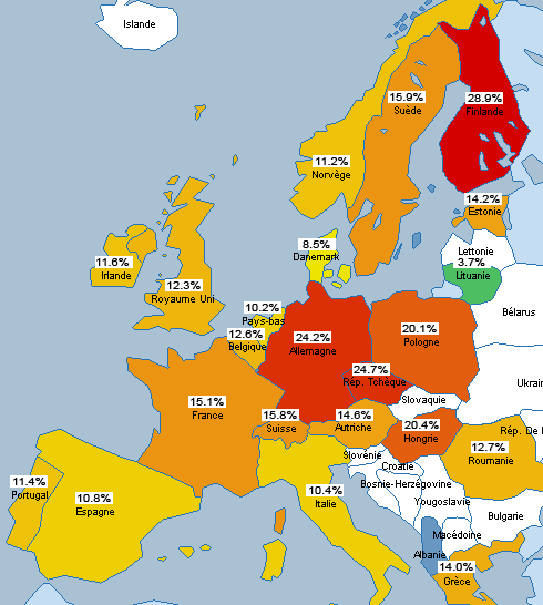 Firefox Market share in Europe by Xiti Monitor